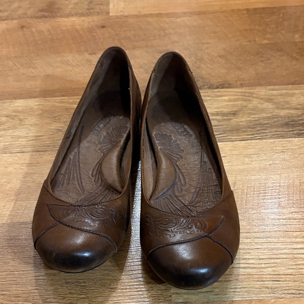 Elegant Brown Leather Women's y2k Børn Flats